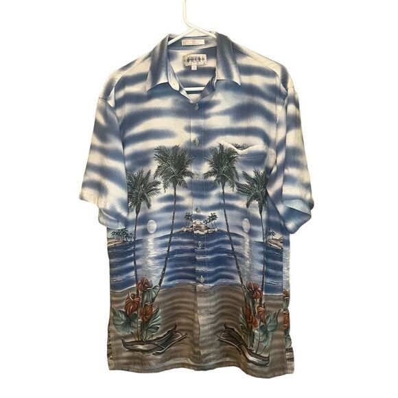 Campia Moda Mens Size M Shirt Hawaiian Palms Beach Tropical​​​​​​​ - Picture 1 of 7